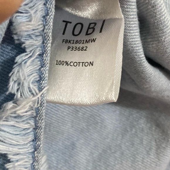 TOBI WRAP DENIM RAW HEM SKIRT, SIZE 25. - Picture 4 of 5